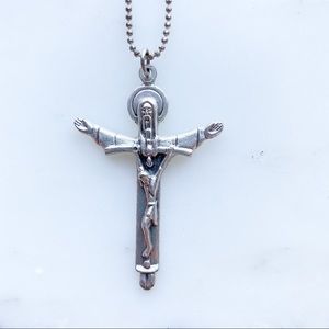 Silver Crucifix With Father Son Holy Spirit Unique